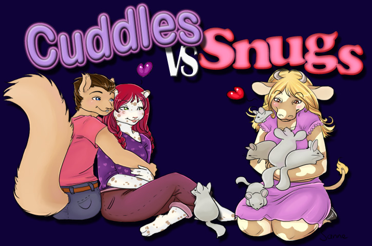 Cuddles vs Snugs - Art by Sanne