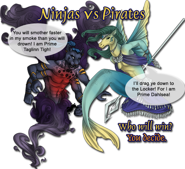 Pirates vs Ninjas - Art by Pixels