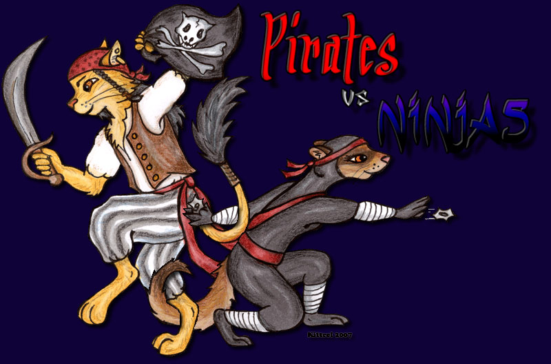 Pirates vs Ninjas - Art by Leo Griffin