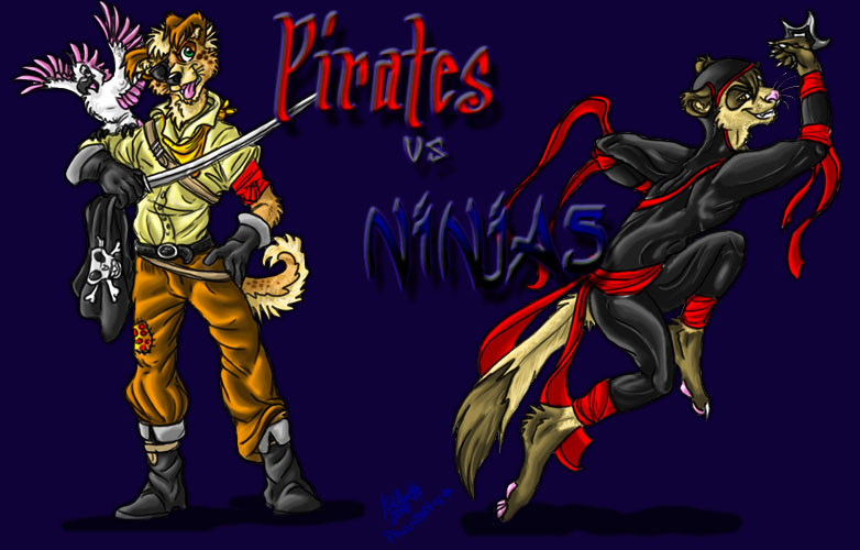 Pirates vs Ninjas - Art by Leo Griffin