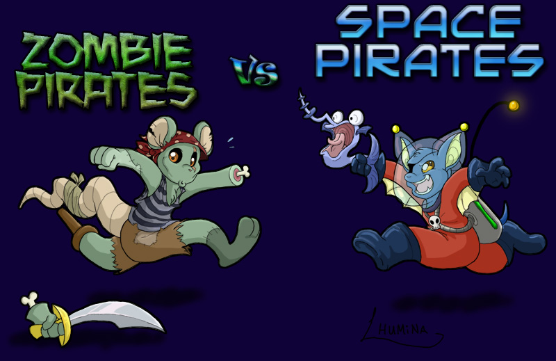 Zombies vs Space - Art by Lhumina
